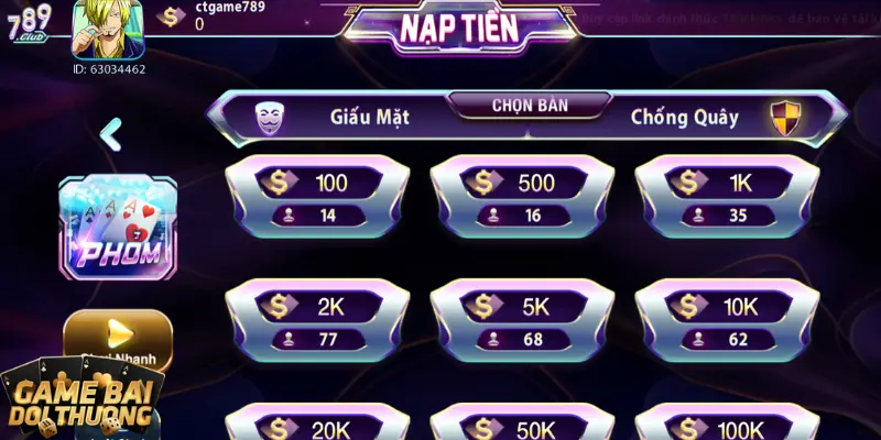 Mẹo thắng game bài đổi thưởng Phỏm 789 Club đọc liền 1 Giao diện chơi Phỏm cực “chất”