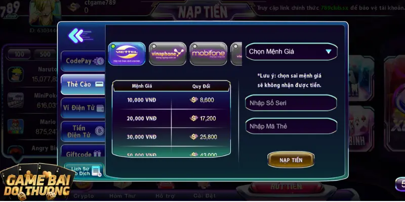 Mẹo thắng game bài đổi thưởng Phỏm 789 Club đọc liền 2 Nạp tiền để trải nghiệm game đổi thưởng Phỏm 789Club